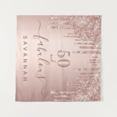 Tenture Anniversaire fabuleux rose gold rose gouttes (Devant (Horizontal))