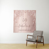 Tenture Anniversaire fabuleux rose gold rose gouttes (En situation)