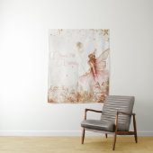 Tenture Anniversaire Fée Or Enchanté et Rose  (En situation)