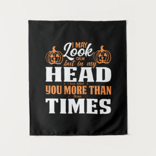 Tenture Anniversaire Halloween je peux paraître calme