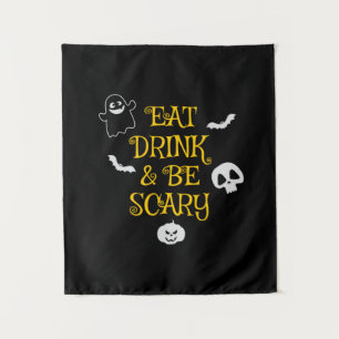 Tenture Anniversaire Halloween Manger Boire et être effray