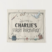 Tenture Anniversaire Harry Potter Vintage pour un an (Devant (Horizontal))