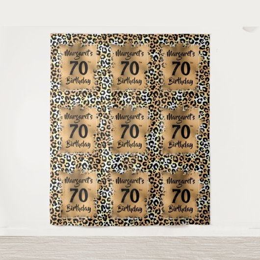 Tenture Anniversaire Impression de Léopard (Devant)