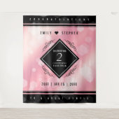 Tenture Anniversaire Mariage élégant du 2e Rose Quartz (Devant)