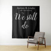 Tenture Anniversaire noir et argent Photo Booth Backdrop 2 (En situation)