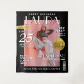 Tenture Anniversaire Personnalisé Magazine Couverture arri (Devant)