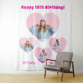 Tenture Anniversaire photo coeur collage fille accueil (En situation)