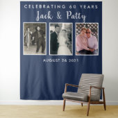 Tenture anniversaire photo collage bannière de fond (En situation)