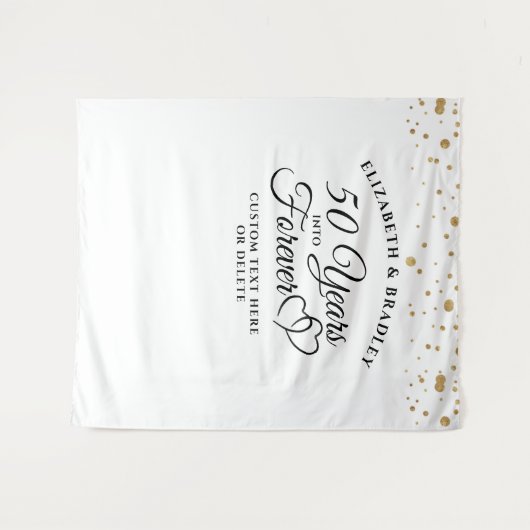 Tenture Anniversaire Photo Contexte 50 ans à jamais (Devant (Horizontal))