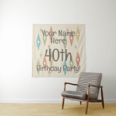 Tenture Anniversaire Rétro Milieu de Siècle 40 Ans (En situation)