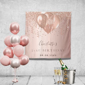 Tenture Anniversaire rose or parties scintillant ballons m