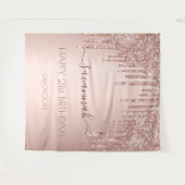 Tenture Anniversaire rose or parties scintillant rose bril (Devant (Horizontal))