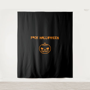 Tenture Anti Halloween citrouille jack-o' lantern