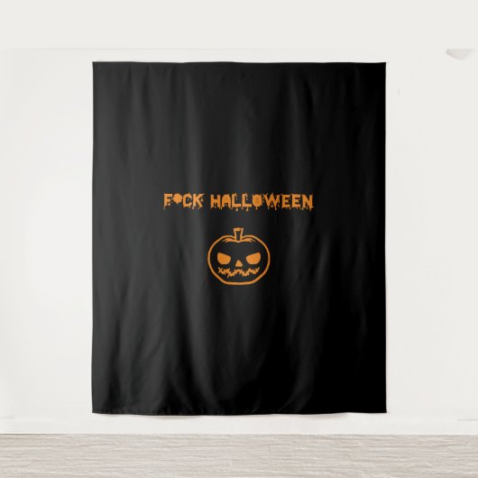 Tenture Anti Halloween citrouille jack-o' lantern (Devant)
