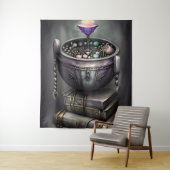 Tenture Antique Steampunk Cauldron | Pile de Spellbooks (En situation)