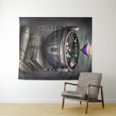 Tenture Antique Steampunk Cauldron | Pile de Spellbooks (En situation (horizontale))