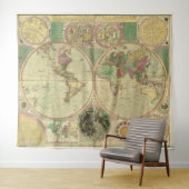 Tenture Antique World Map by Carington Bowles, environ 178 (En situation (horizontale))