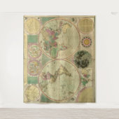 Tenture Antique World Map by Carington Bowles, environ 178 (Devant)