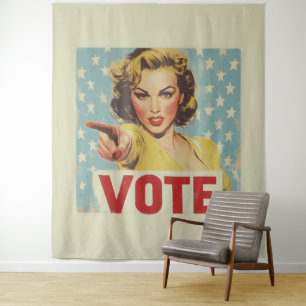 Tenture Appel patriotique à l'action : Votez !