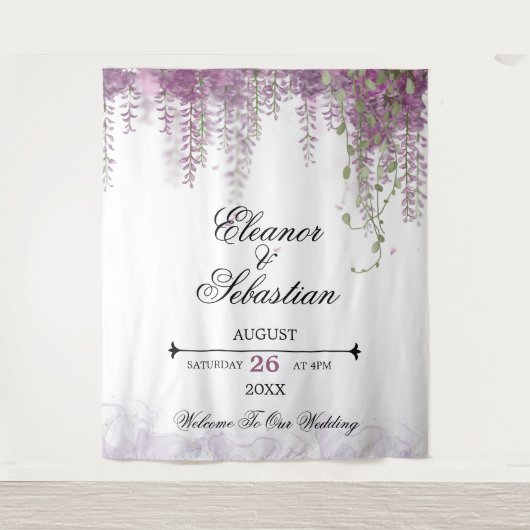 Tenture Appel Romantique Calligraphie Wisteria Mariage Vio (Devant)