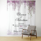 Tenture Appel romantique de calligraphie de glycine violet (En situation)