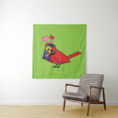 Tenture Appels d'accouplement Cardinal Bird Love (En situation)