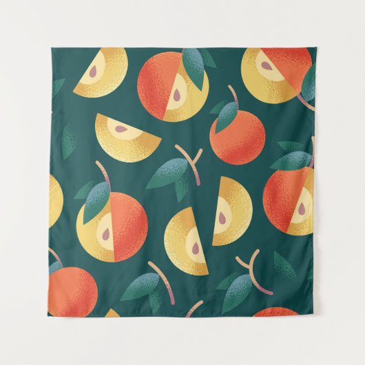 Tenture Apple Delight : Vert Foncé Sans Couleur. (Devant)