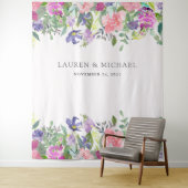 Tenture Appui vertical floral brillamment coloré de cabine (En situation)