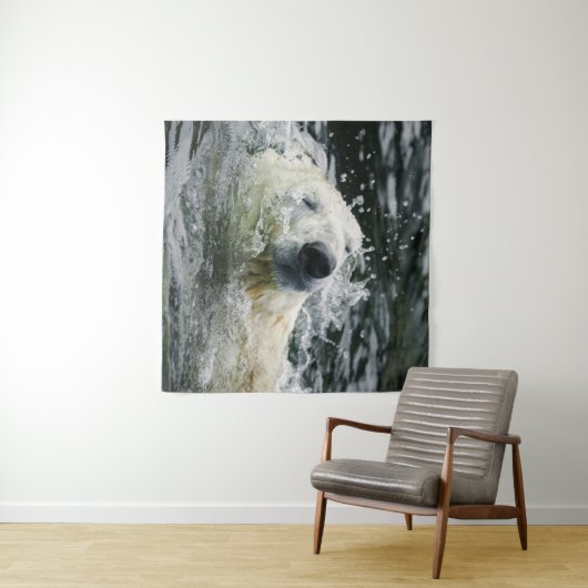 Tenture Aqua Aura de l'ours polaire (En situation (horizontale))