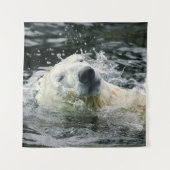 Tenture Aqua Aura de l'ours polaire (Devant)