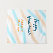 Tenture Aqua orange happy Hanoukka ajouter un nom message (Devant (Horizontal))