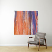 Tenture Aquarelle Abstraite : Bleu orange (En situation (horizontale))