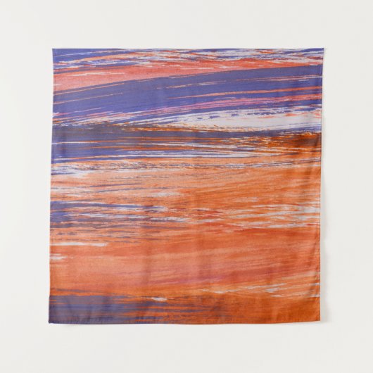 Tenture Aquarelle Abstraite : Bleu orange (Devant)