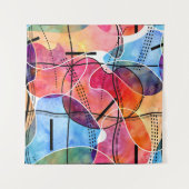 Tenture Aquarelle Abstraite Motif noir blanc (Devant)