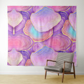 Tenture Aquarelle Abstraite rose turquoise lavande agate (En situation (horizontale))