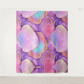 Tenture Aquarelle Abstraite rose turquoise lavande agate (Devant)