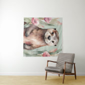 Tenture Aquarelle adorable Otter (En situation (horizontale))