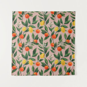 Tenture Aquarelle Agrumes Branches Motif
