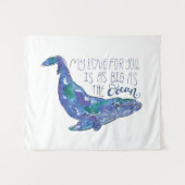 Tenture Aquarelle - Amour aussi grand que l'océan (Devant (Horizontal))