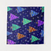 Tenture Aquarelle Arbres de Noël : Motif forestier. (Devant (Horizontal))