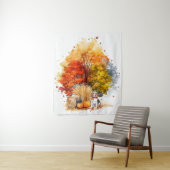 Tenture Aquarelle Automne Chien Design - Beagle (En situation)