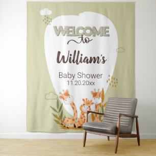Tenture Aquarelle Baby Giraffe, Bienvenue Au Baby shower