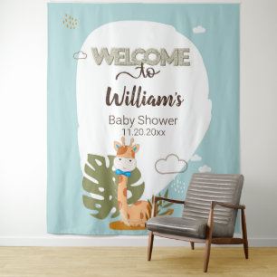 Tenture Aquarelle Baby Giraffe, Bienvenue Au Baby shower