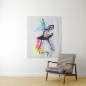 Tenture Aquarelle Ballerina Dancer Thème Customisé (En situation)