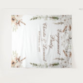 Tenture Aquarelle Bienvenue Élégant Boho Fête de Fiançaill (Devant (Horizontal))