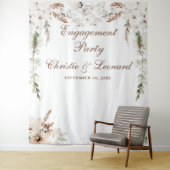 Tenture Aquarelle Bienvenue Élégant Boho Fête de Fiançaill (En situation)