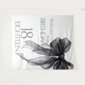 Tenture Aquarelle Black Bow 18e anniversaire Bienvenue (Devant (Horizontal))