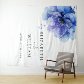 Tenture Aquarelle bleu bleu bleu foncé Fond photo (En situation (horizontale))