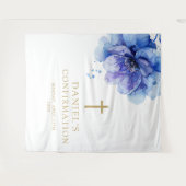 Tenture Aquarelle bleu chic fond de confirmation florale (Devant (Horizontal))