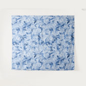 Tenture Aquarelle bleu foncé floral photo-rappel (Devant (Horizontal))